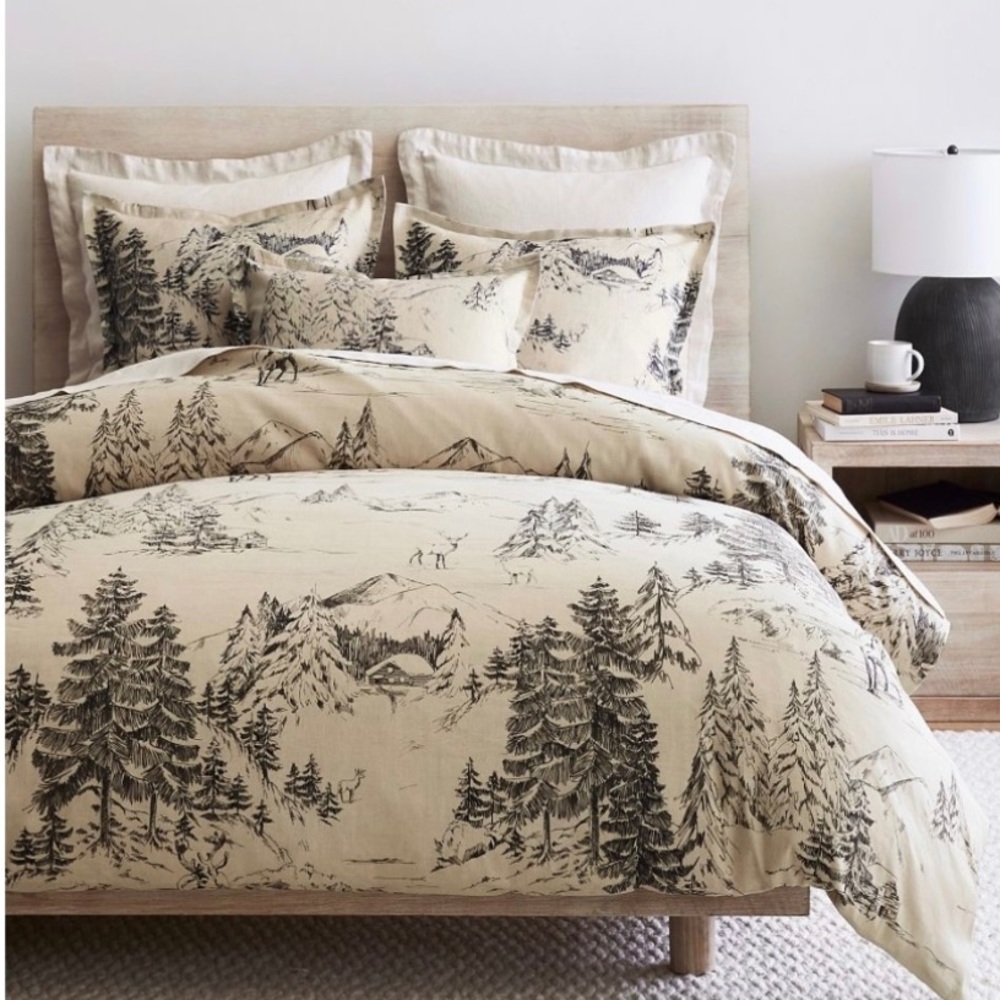 Pottery Barn Rustic Forest *Rare* Queen Duvet New w/Tags